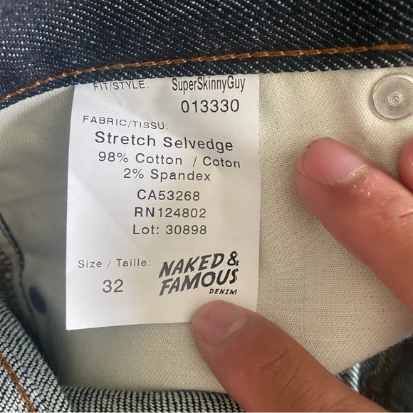 Dark Blue Raw Naked And Famous Denim - Picture 4 of 6